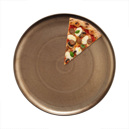 (12 pcs) Pizza Plate - Porcelain - Ø310mm - Bronze