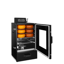 Savustin - Digitaalinen - 475x450 mm - 3 tasoa & lasiovi - musta