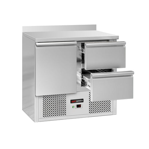 Kylmäpöytä ECO - 900x700 mm - 240 l - 1 ovea - 2 laatikkoa - Takakoroke