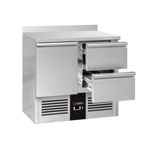 Kylmäpöytä PREMIUM - 900x700 mm - 220 l - Väri musta - 1 ovea - 2 laatikkoa - Takakoroke