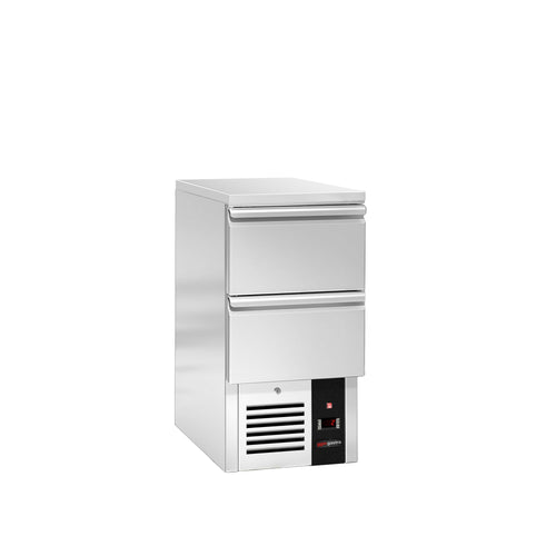 Kylmäpöytä PREMIUM - 450x700 mm - 2 laatikkoa - 102 l - ruostumattomasta teräksestä työskentelytaso