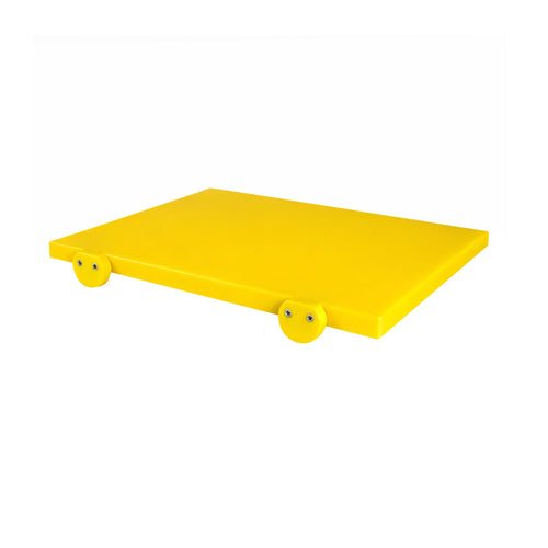 Leikkuulauta - 300x500 mm - Paksuus: 20 mm - HACCP-yhteensopiva - Polyeteeni - Keltainen - Liukuestojaloilla