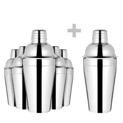 (6 kpl) Cocktailravistin - 3-osainen setti - ruostumaton teräs - 550 ml