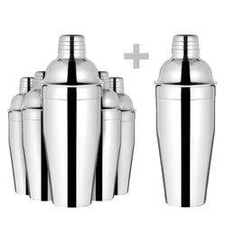 (6 kpl) Cocktailravistin - 3-osainen setti - ruostumaton teräs - 750 ml