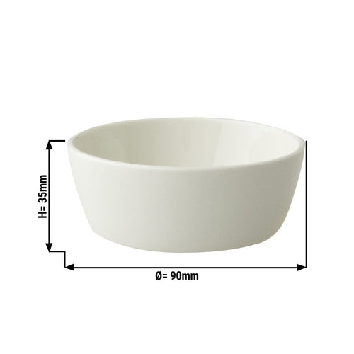 (12 pcs) Dessert Bowl - Lux - Porcelain - Ø 90mm - Ivory