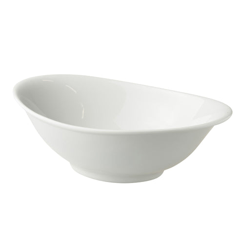 (6 kpl) tarjoilukulho - White Delight - posliini - 700 ml - soikea - 250x160 mm - pinoutuva, konepesunkestävä, mikron- ja uuninkestävä, ammattilaatu - valkoinen