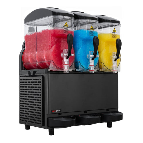 Slushkone - 3x 12 litraa - 1,08 kW - Digitaalinen - Tritan-säiliö - Musta