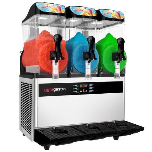 Commercial Slush Machine - 3x 12L - 1.1kW - Digital - Black/Silver