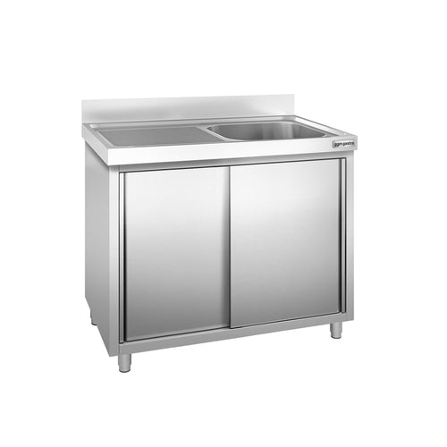 RST-allaskaappi PREMIUM - ruostumattomasta teräksestä - 1000x600 mm - 1 allas - allas oikealla