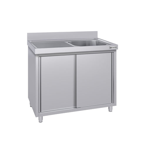 RST-allaskaappi ECO - ruostumattomasta teräksestä - 1200x600 mm - 1 allas - allas oikealla