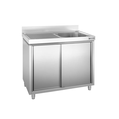 RST-allaskaappi PREMIUM - ruostumattomasta teräksestä - 1200x700 mm - 1 allas - allas oikealla