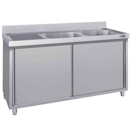 RST-allaskaappi ECO - ruostumattomasta teräksestä - 2000x600 mm - 1 allas - allas oikealla