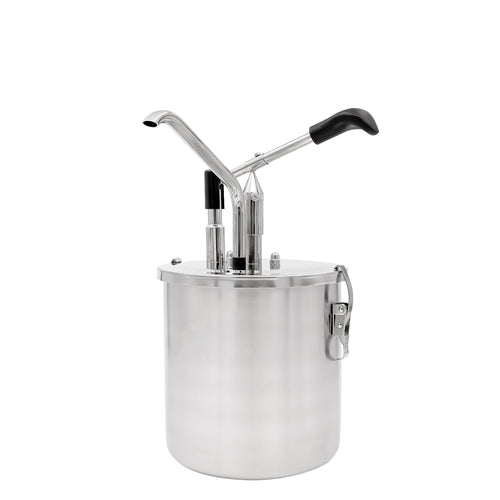 Commercial Sauce Dispenser with Pump - ECO - 4 litres - Stainless steel - 188x335mm - adjustable dose - with container