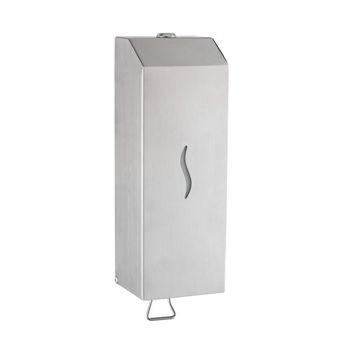 Push-Button Soap Dispenser - 1000ml - Stainless steel - wall mounted, manual, push-button, refillable reservoir, lockable