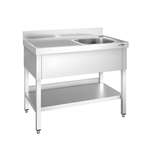 Tiskipöytä PREMIUM - 1000x600 mm - alahyllyllä - 1 allas - allas oikealla