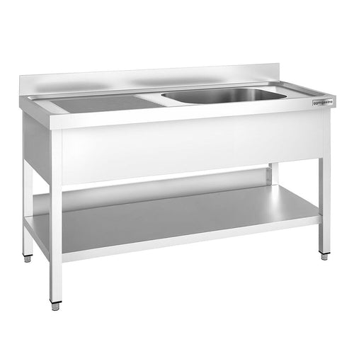 Tiskipöytä PREMIUM - 1400x600 mm - alahyllyllä - 1 allas allas oikealla