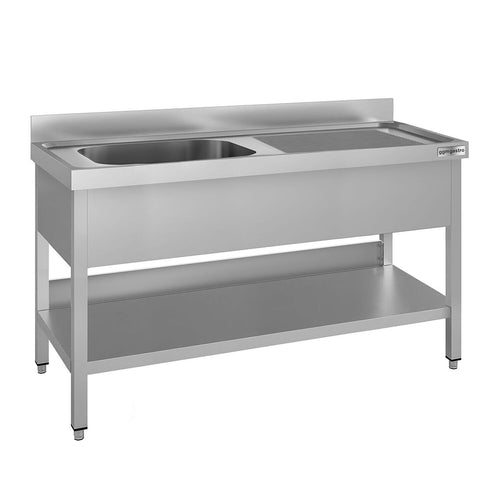 Tiskipöytä ECO - 1600x600 mm - alahyllyllä - 1 allas allas - allas vasemmalla