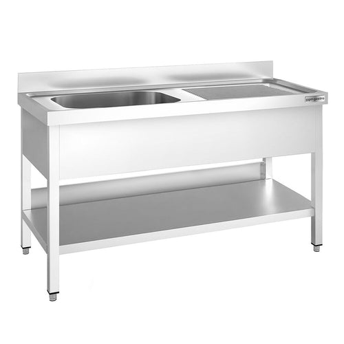 Tiskipöytä PREMIUM - 1600x600 mm - alahyllyllä - 1 allas allas vasemmalla