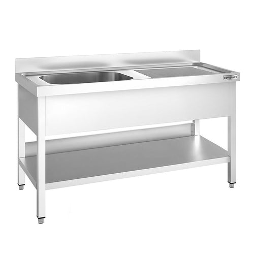 Tiskipöytä PREMIUM - 1600x700 mm - alahyllyllä - 1 allas allas vasemmalla