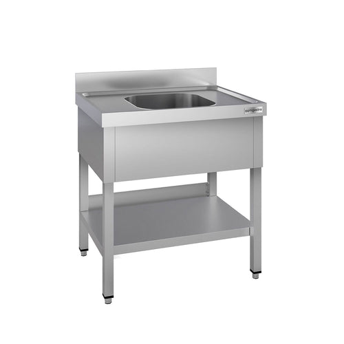 Tiskipöytä ECO - 800x600 mm - alahyllyllä - 1 allas allas keskellä