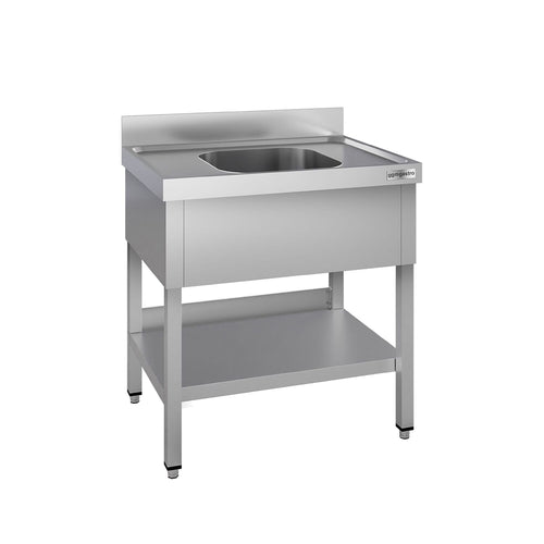 Tiskipöytä ECO - 800x700 mm - alahyllyllä - 1 allas allas keskellä