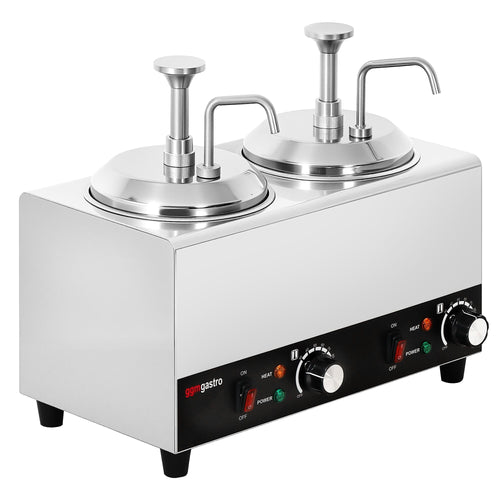 Commercial Hot Sauce Dispenser with Pump - 1.2kW - 2x2L - incl. insert