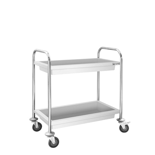Tarjoiluvaunu - 850x450 mm - 2 allasta - hiljaiset pyörät