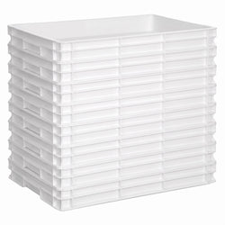 (8 kpl) Taikinalaatikko-setti - EN 600x400 - Korkeus: 70 mm - Polypropeeni (PP) - valkoinen - 8 laatikkoa, kannet erikseen
