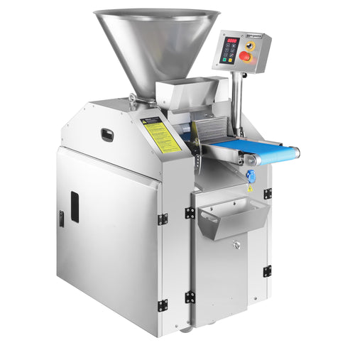 Taikinanjakaja - 1,5 kW - Painoalue: ~100–600 g - Kapasiteetti: 60 kg - enint. 2 000 kpl/h