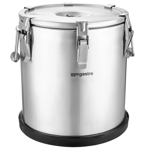 Ruostumattomasta teräksestä lämpöastia - 35 l - korkeus 570 mm - kumipohjalla