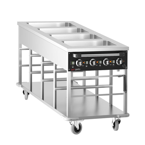 Vesihauteinen termovaunu - 4 kW - 4x GN 1/1 - altaiden lämpötilat säädettävissä erikseen