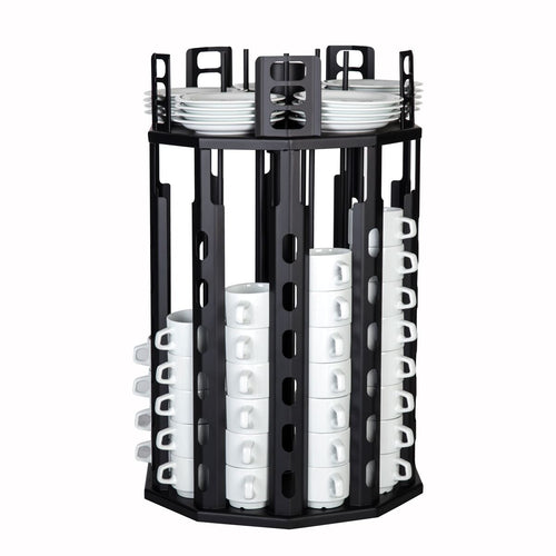 Cup Dispenser - rotating - Black - Stainless Steel - Countertop Version