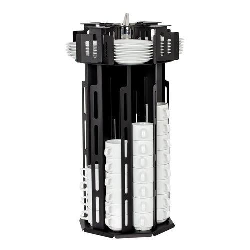 Cup & Saucer Dispenser - rotating - Stainless Steel - Countertop Version