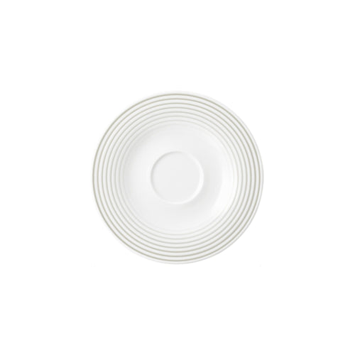 (6 pieces) SELTMANN WEIDEN | Round Espresso Saucer Blues – Pearl Grey – Ø135 mm – High-Gloss Porcelain