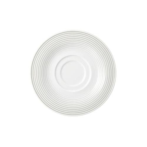 (6 pieces) SELTMANN WEIDEN | Round Coffee Saucer Blues – Pearl Grey – Ø165 mm – High-Gloss Porcelain