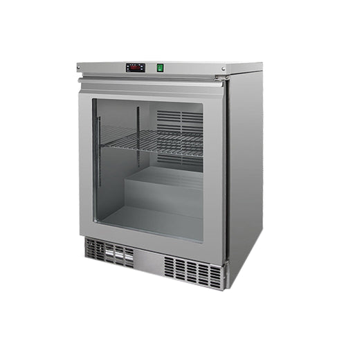 Under-Counter Freezer Stainless steel PREMIUM - 110L - with 1 glass door