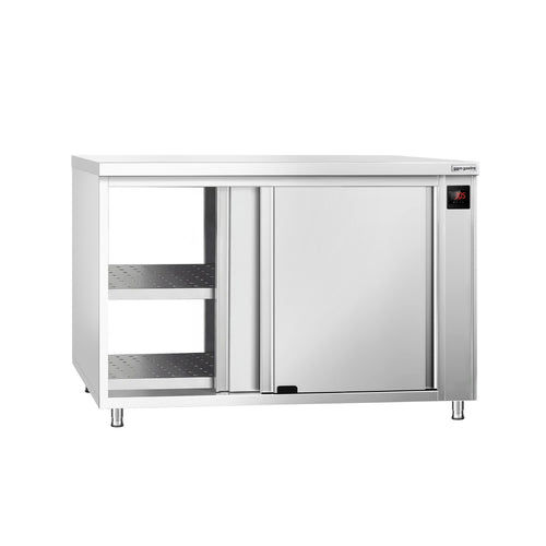 Lämpökaappi - 1,5 kW - lasiliukuovilla & 1 hyllyä - 1000x700x870 mm