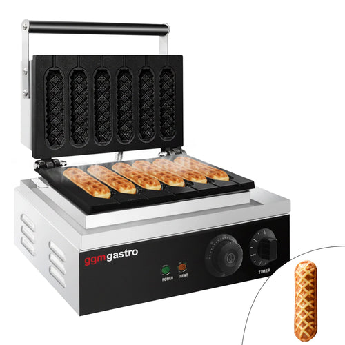 Vohvelirauta ammattikäyttöön - 1,55 kW - Maissinakit (corn dog) - 6 kpl/erä