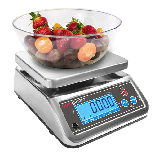 Digital Kitchen Scale / Trade Approved Scale - Capacity: 6kg - Graduation: 2g - Platform: 190x230mm - IP67 Waterproof