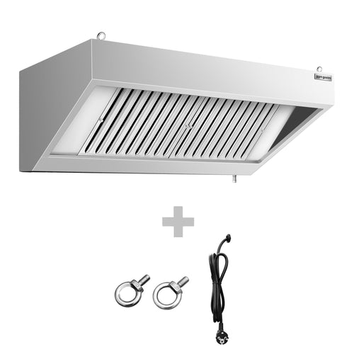 Seinähuuva - 1200 mm - 700 mm syvä - rasvasuodatin ja valaistuksella