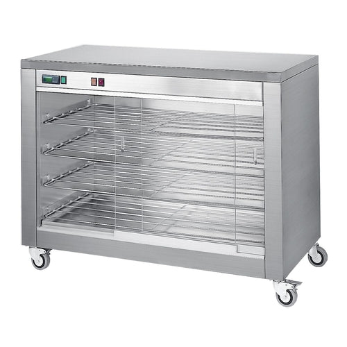 Commercial Heated Display Cabinet - Front & Rear Sliding Doors - 4-Shelf - 1.8kW - 940x690x880mm