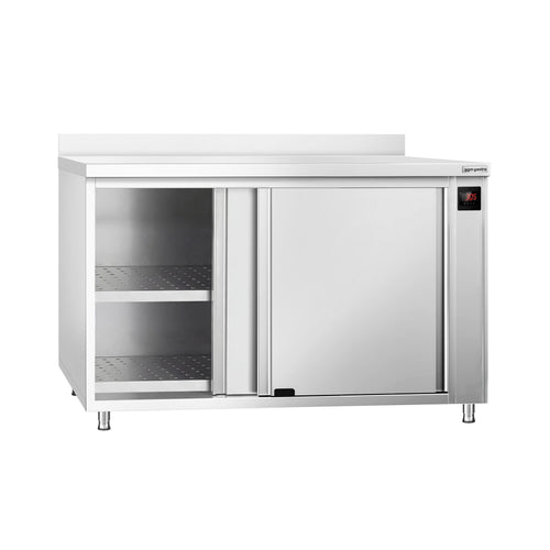 Lämpökaappi PREMIUM - 1,5 kW - lasiliukuovilla & 1 hylly - 1200x700x970 mm