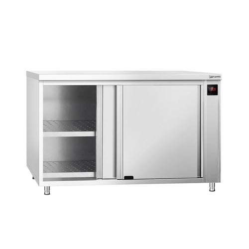 Lämpövitriini - 1,5 kW - lasiliukuovilla - 1200x700x870 mm