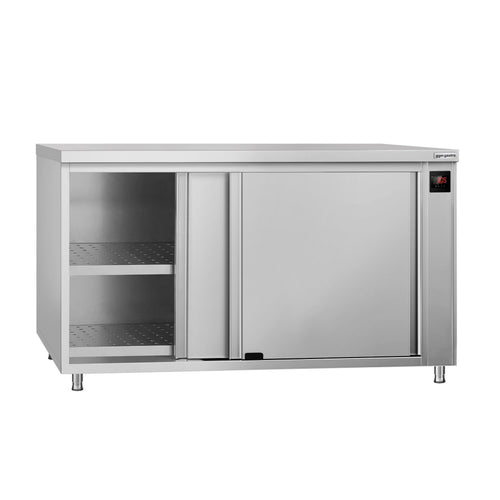 Lämpökaappi ECO - 2,0 kW - lasiliukuovilla & 1 hylly - 1600x600x870 mm