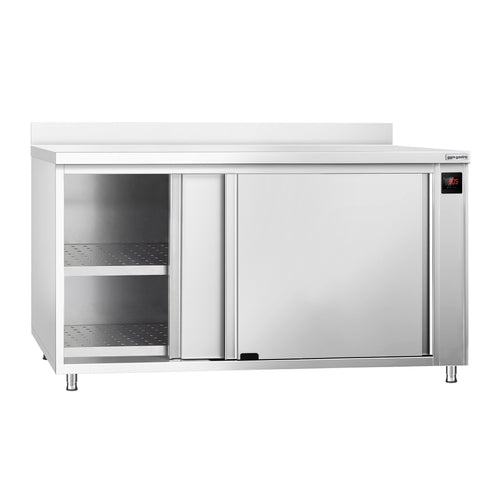 Lämpökaappi PREMIUM - 2,0 kW - lasiliukuovilla & 1 hylly - 1800x700x970 mm