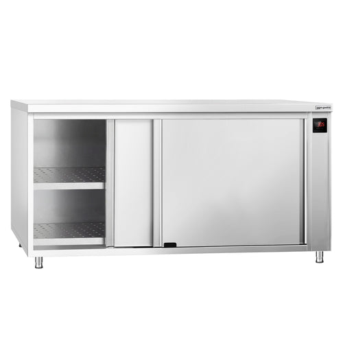 Lämpökaappi PREMIUM - 2,0 kW - lasiliukuovilla & 1 hyllyä - 2000x700x870 mm