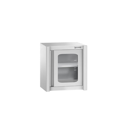 RST-seinäkaappi - 600x400 mm - lasiovella (1-ovinen) - 650 mm korkea - AISI 304