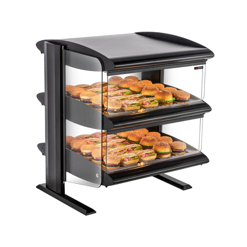 Lämpövitriini - 71 cm - 1,02 kW - 2 tasoa - musta - LED-valaistus