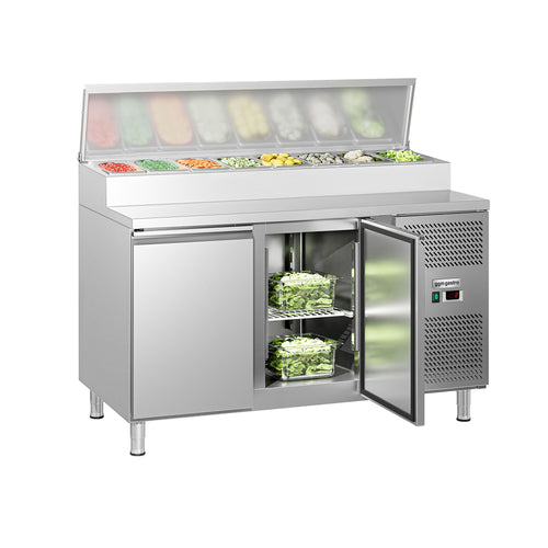 Salaattipöytä ECO - 1510x800 mm - 2 ovea - varten 8x GN 1/3