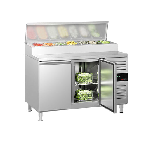 Salaattipöytä PREMIUM - 1510x800 mm - 2 ovea - varten 8x GN 1/3